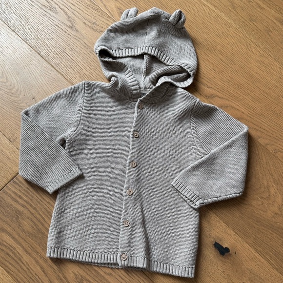 H&M Toddler Knit Hooded Cardigan - Taupe - Size 3-4T - EUC - Picture 2 of 4